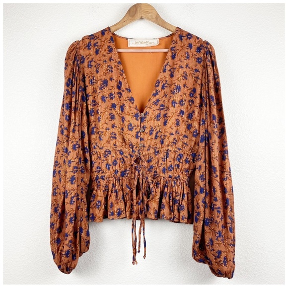 Jens Pirate Booty Wildflower‎ Tarot Blouse in Rust Size Small - Picture 3 of 10